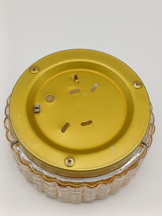 Plafonnier vintage, Céramique, Verre, Marron (photo 9 sur 10)