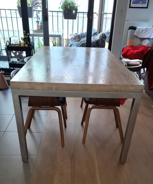 Ethnicraft Table 6P – eettafels, Metal, Wood (photo 2 of 8)