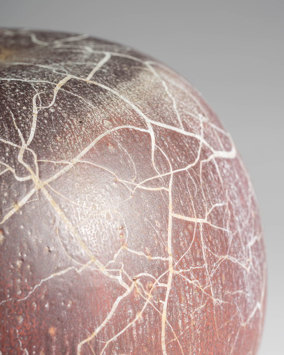 Image 1 of Mario Enke Stoneware Vase 89' Copper-Red Reduction Glaze H22cm D26cm Art Ceramic