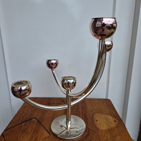 Image 1 of Chandelier Spoetnik Vintage Bijenkorf Chrome Design Néerlandais