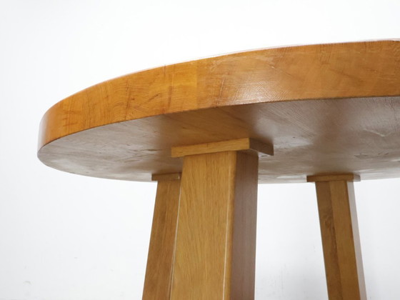 Image 1 of Solid oak dining table | Brutalist | Round