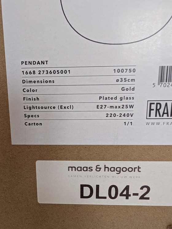 Image 1 of Frandsen Ombre Hanglamp Grijs/Goud by Toni Rie