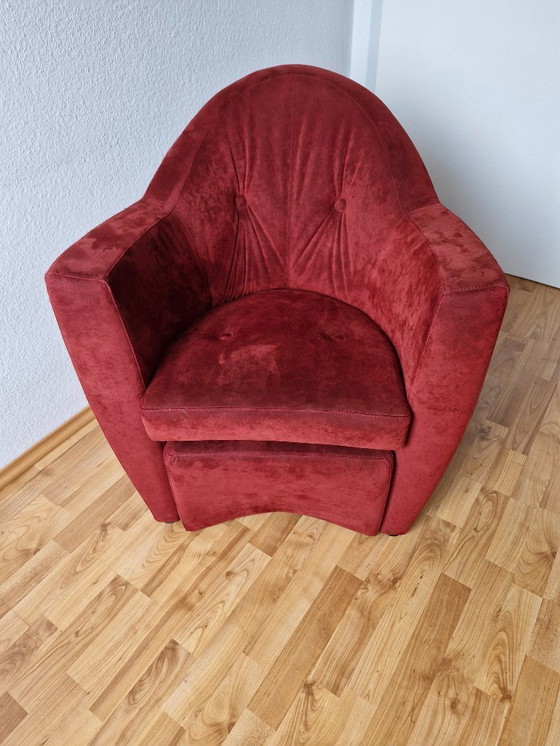 Image 1 of 2 fauteuils Leolux Carabas avec repose-pieds