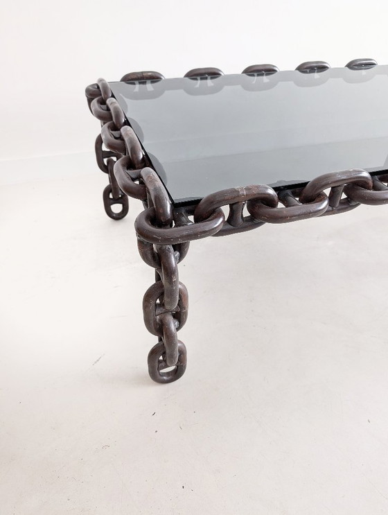 Image 1 of Brutalist Chain Link Coffee Table 1970s