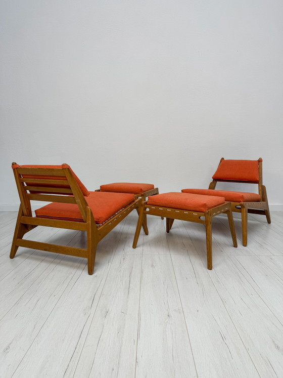 Image 1 of 1960s Vintage ‘Hunting Chair’ Lounge Seating Set with Ottomans by Heinz Heger for PGH Annaberg-Buchholz