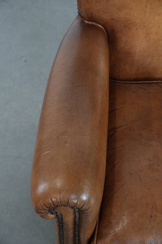 Image 1 of Vintage schapenleren fauteuil/ armchair met prachtige en warme kleuren