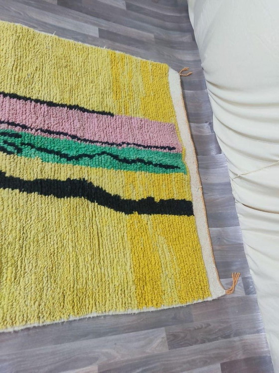 Image 1 of Alfombra tejida a mano de pura lana con coloridos diseños, 150/250 cm.