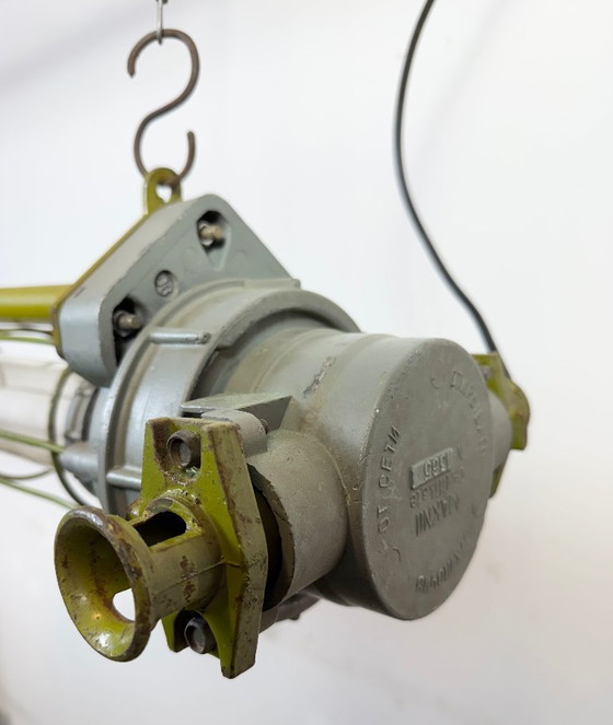 Image 1 of Lampadario industriale sovietico grigio a sospensione, anni '70