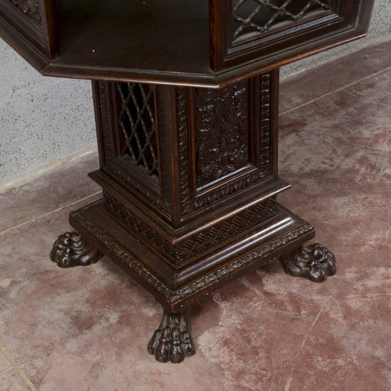 Late 19th Century Maggini Revolving Occasional Table with Removable Glass Top, Coffee tables, Wood, Brown (photo 19 of 20)