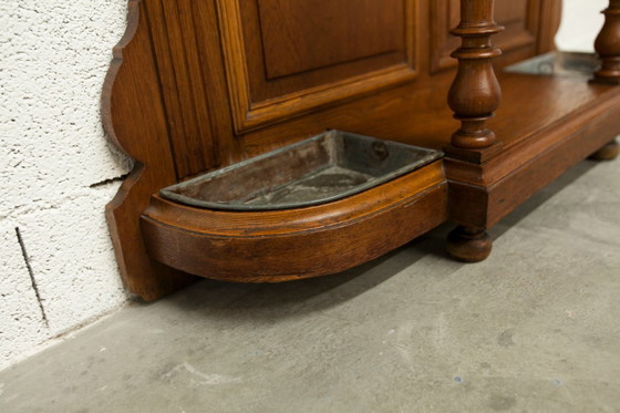 Image 1 of Vestiaire Napoléon III en noyer fin 19e, 3 miroirs, marbre