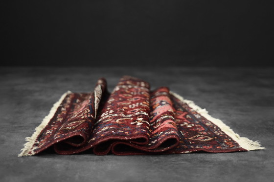 Image 1 of Vintage handgeweven oosters Hamadan vloerkleed uit het Midden-Oosten, jaren 1960