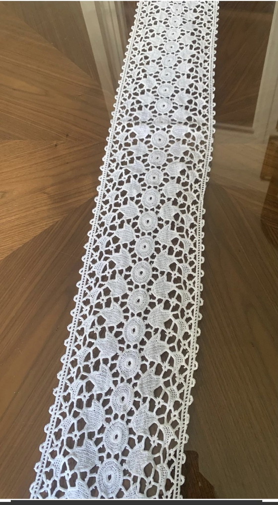 Antique Luxeuil Lace Table Runner - 114 x 32 cm - 1900-1930, Table accessories, Cotton, Creme (photo 2 of 9)