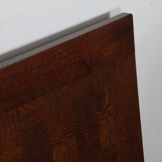 Image 1 of Oak dining table, Breton work from the 1940s