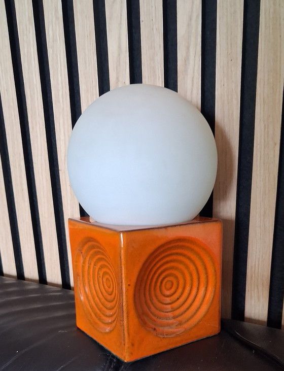 Image 1 of Vintage Steuler Keramik Space Age Cube Lamp – Cari Zalloni 1970s Zyklon