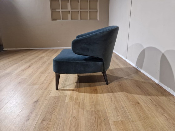 Image 1 of Minotti Aston Fauteuil Groen Velvet Stof Design Rodolfo Dordoni