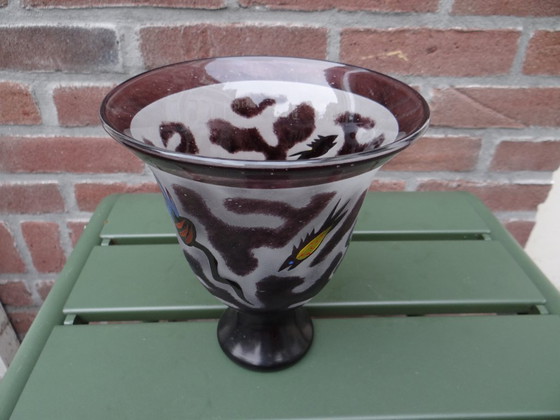 Signed Ulrica Hydman-Vallien for Kosta Boda ‘Black Magic’ glass bowl Sweden – Vases (photo 3 of 14)