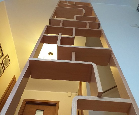 Image 1 of Due divisori/mensole/pareti divisorie in legno curvato Ludvik Volak