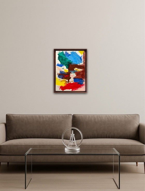 Image 1 of Abstracte gouache op 250g natuurpapier. Formaat 40x30cm.