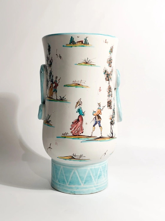 Handbemalte Albisola Keramik Vase, 1930er Jahre – Vasen (photo 9 of 10)