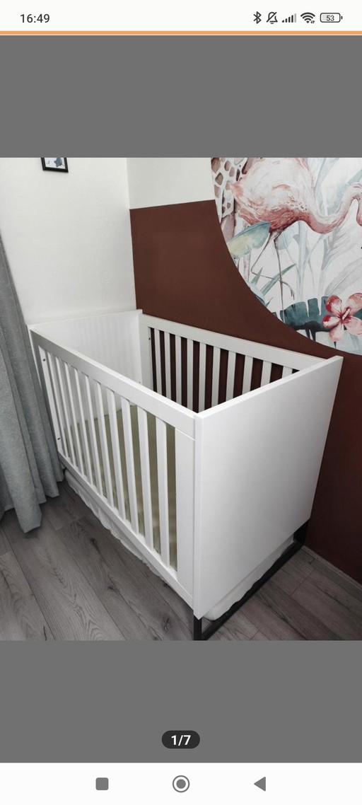 Cameretta completa per neonati bianca lucida con fasciatoio