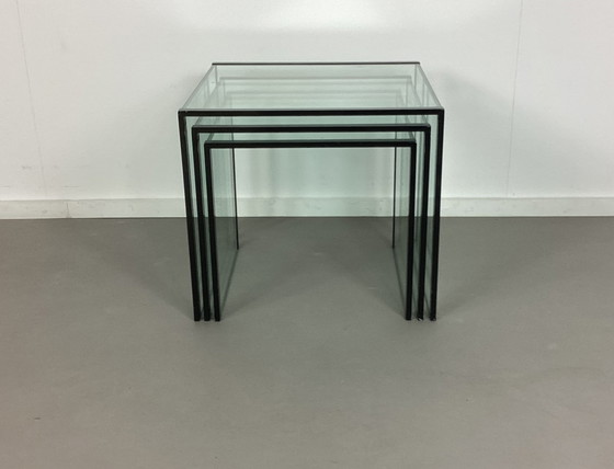 Image 1 of Set da tavola italiano Tonelli a 3 pezzi con design anni Ottanta in vetro.