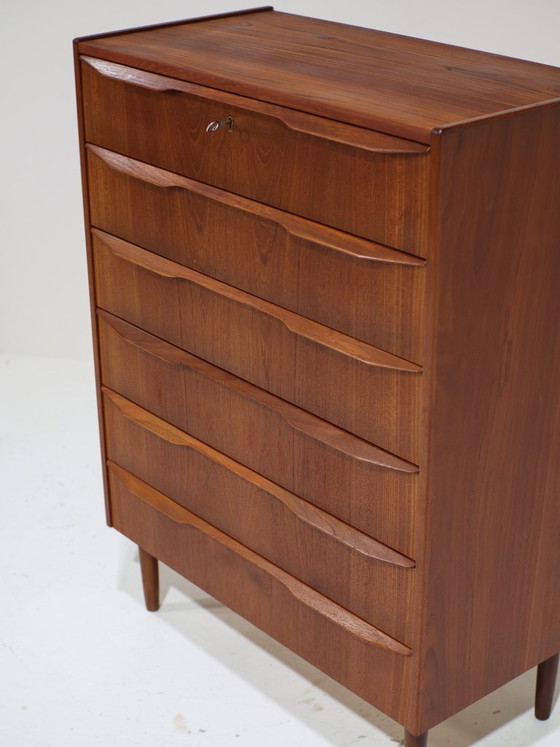 Image 1 of Tall teak chest of drawers vintage 1960s Danish