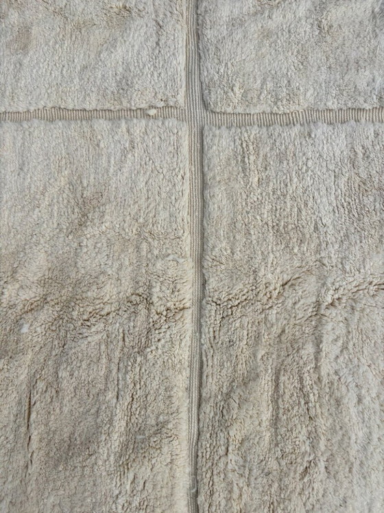 Image 1 of LUXURIOUS CUSTOM RUG, 300X300cm Moroccan Berber Rug, Unique White & Gray Rug, Handmade Geometric Carpet,