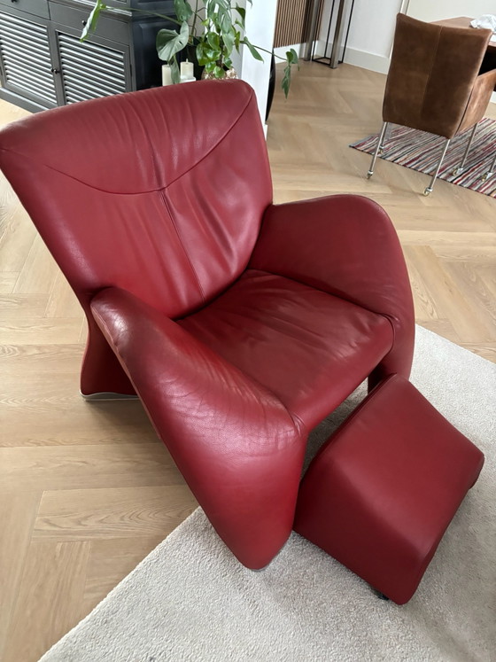 Leolux Echnaton, Sessel, Leder, Metall, Rot (Foto 2 von 5)