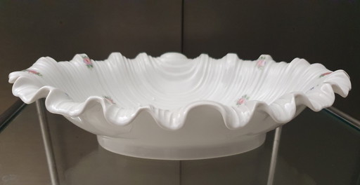 Elegant Royal Tettau porcelain bowl with rose decoration & relief