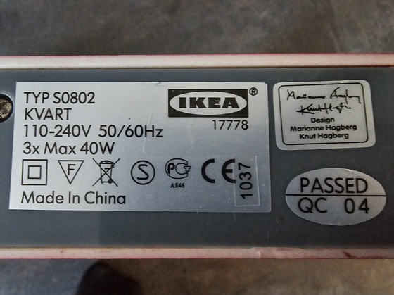 Image 1 of Ikea KVART, vintage rail with 3 flexible spotlights