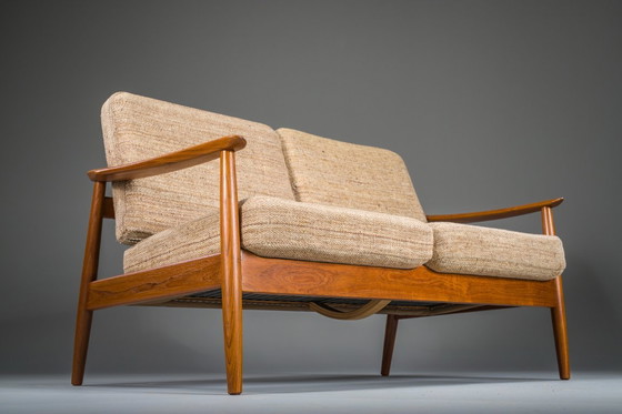 Image 1 of Deense moderne zitset in teakhout van Arne Vodder voor France & Søn, jaren 60, set van 3