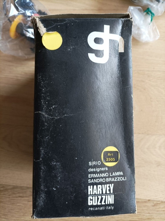 Image 1 of Harvey Guzzini Pair of Sirio 3035 Yellow Table Lamps Space Age '70 Never Used