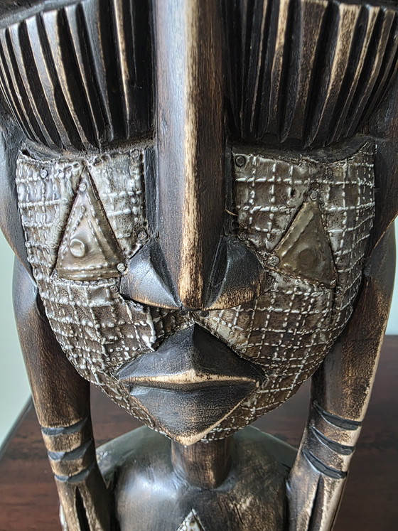 Image 1 of Große afrikanische Masken 58 cm | 2er-Set im Boho-Stil