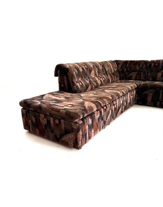 Canapé modulaire 4 pièces vintage des années 80 – Canapés modulables, Bois, Textile (photo 5 of 13)