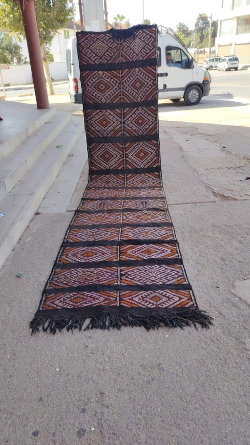 Handgeknoopt Berber kleed wol 430x96cm