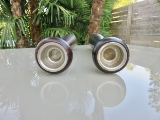 Image 1 of Paar grote Scandinavische kandelaars, vintage, jaren 70