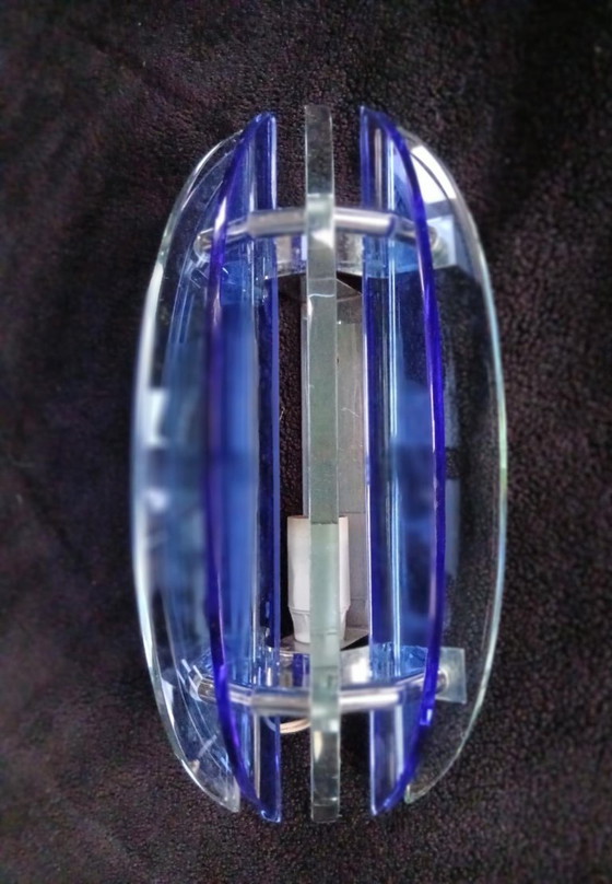 Image 1 of Bellissima lampada da parete Veca, Italia, 1970 Fontana Arte Design, blu