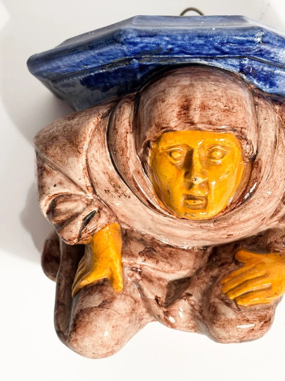 Handbemaltes italienisches Keramikregal aus dem frühen 20. Jahrhundert – Dekorative Objekte, Ceramic (photo 5 of 9)