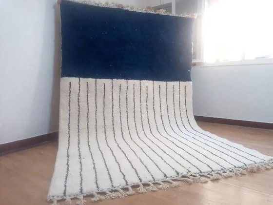 Handgewebter marokkanischer Teppich - tiefblaues Muster - Wolle - 306 x 201 cm – Teppiche & Läufer, Wool (photo 7 of 7)