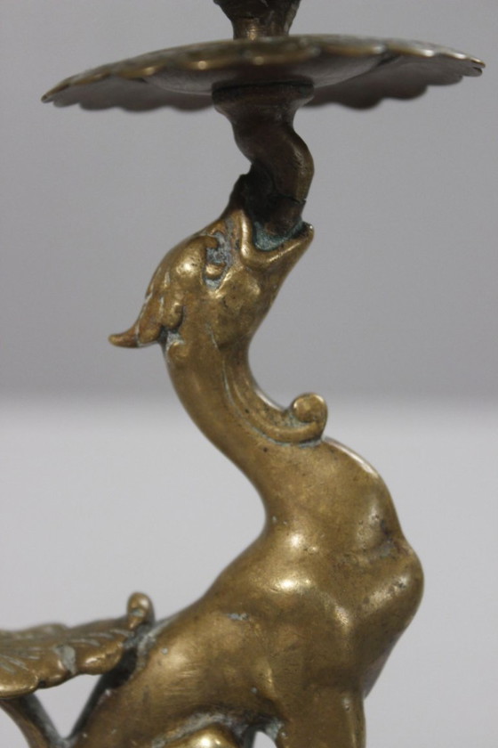 Image 1 of Handleuchter aus Bronze mit Chimärenmotiv, Empire-Stil, 19. Jahrhundert