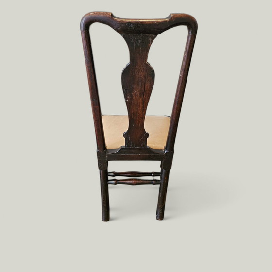 Image 1 of 4er Set seltene antike geschnitzte Eichen Esszimmerstühle Stühle