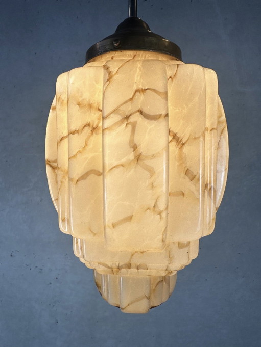 Grattacielo Art Déco - opalina marmorizzata