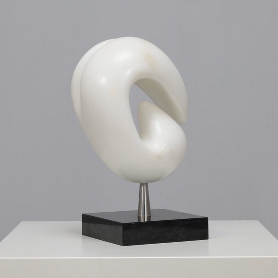 Image 1 of Sculpture abstraite en marbre sculptée à la main, design moderne néerlandais, années 1990