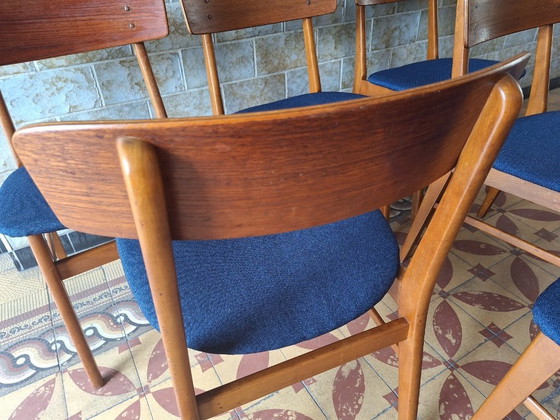 Image 1 of Mid Century Set of 6 Teak Dining Chairs by Farstrup, Denmark 1960s