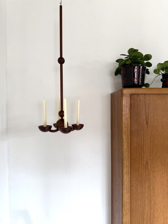 Image 1 of Vintage teak hanging candlestick, Denmark '60s