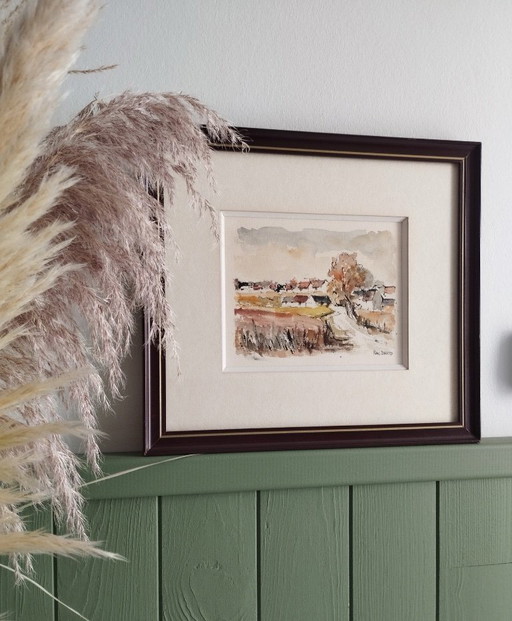 RAY DAVID, Autumn Landscapes. Pair of framed watercolors.