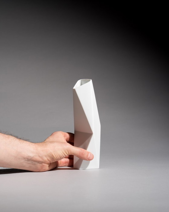 Image 1 of Vaso in porcellana bisquit Rosenthal TRIO di Achim Haigis Scultoreo e Geometrico