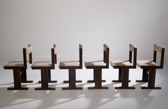 Gangso Mobler Brutalist Sillas de comedor – Paul H. Poulsen, Wood, Textile (photo 2 of 5)