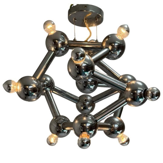 Image 1 of Paul de Haan for Jolina Lighting - Chromed pendant - Model name: Kolja’s Favorite - Dutch design - Sputnik or atom shaped design