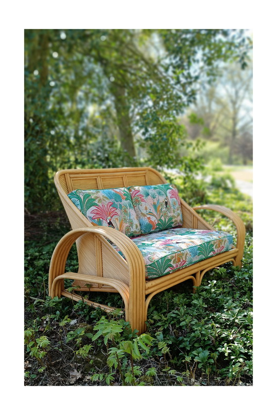 Image 1 of Divano tropicale vintage in bambù e rattan